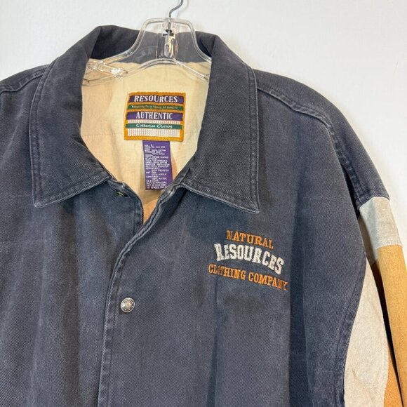 Vintage Varsity Suede and Canvas Bomber Large 80s Black Brown Embroidered Jacket - Picture 5 of 10